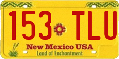NM license plate 153TLU