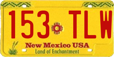 NM license plate 153TLW