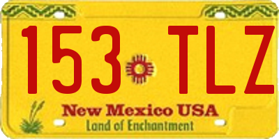 NM license plate 153TLZ