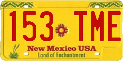 NM license plate 153TME