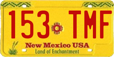NM license plate 153TMF