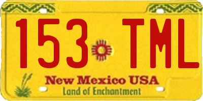 NM license plate 153TML
