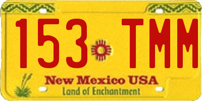 NM license plate 153TMM