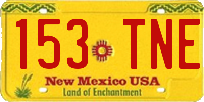 NM license plate 153TNE