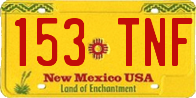 NM license plate 153TNF