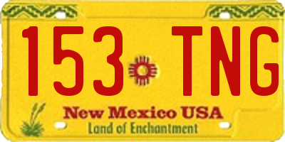 NM license plate 153TNG