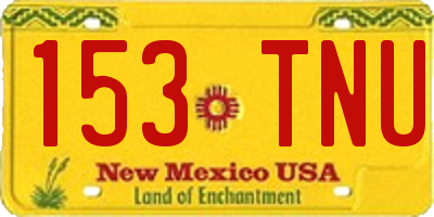 NM license plate 153TNU