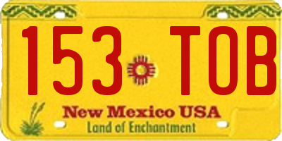NM license plate 153TOB