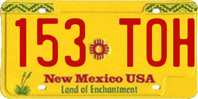NM license plate 153TOH
