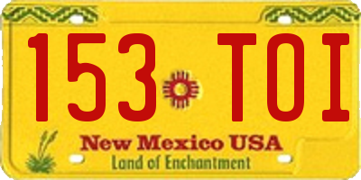 NM license plate 153TOI