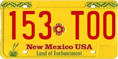 NM license plate 153TOO