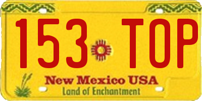 NM license plate 153TOP
