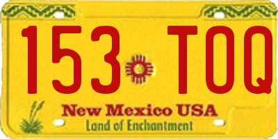 NM license plate 153TOQ