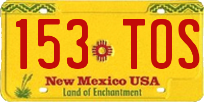 NM license plate 153TOS