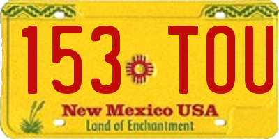 NM license plate 153TOU