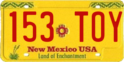 NM license plate 153TOY