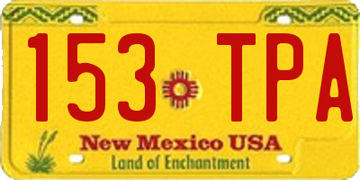 NM license plate 153TPA