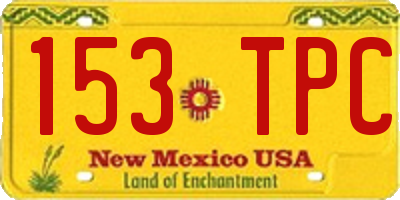 NM license plate 153TPC