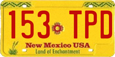 NM license plate 153TPD
