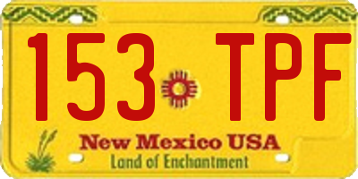 NM license plate 153TPF
