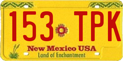 NM license plate 153TPK