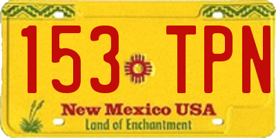 NM license plate 153TPN