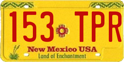 NM license plate 153TPR