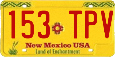 NM license plate 153TPV