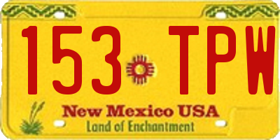 NM license plate 153TPW