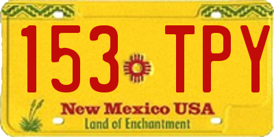 NM license plate 153TPY