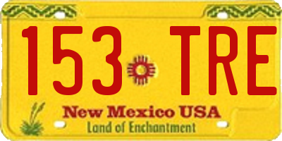 NM license plate 153TRE
