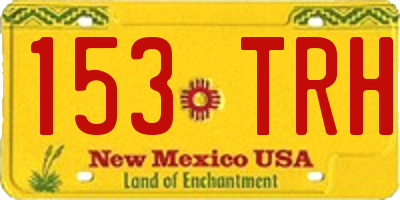 NM license plate 153TRH