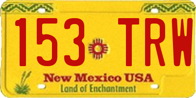 NM license plate 153TRW