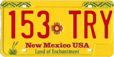 NM license plate 153TRY