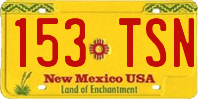NM license plate 153TSN