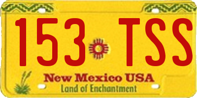 NM license plate 153TSS