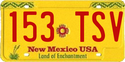 NM license plate 153TSV