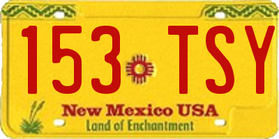 NM license plate 153TSY