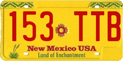 NM license plate 153TTB