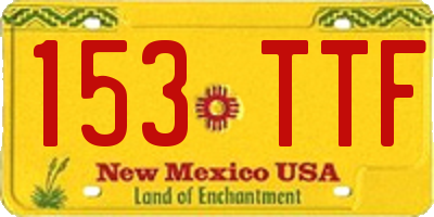 NM license plate 153TTF
