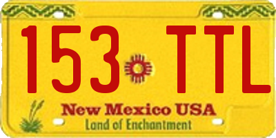 NM license plate 153TTL