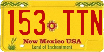 NM license plate 153TTN