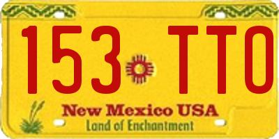 NM license plate 153TTO