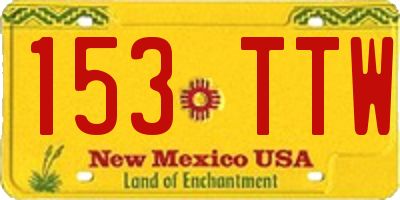 NM license plate 153TTW