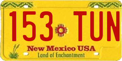 NM license plate 153TUN