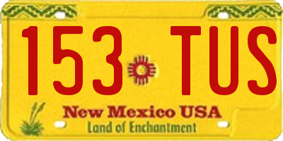 NM license plate 153TUS