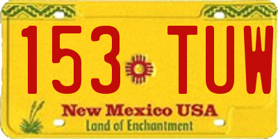 NM license plate 153TUW