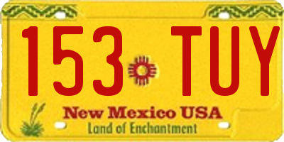 NM license plate 153TUY