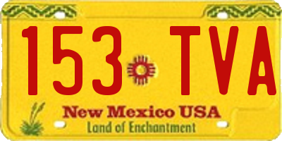 NM license plate 153TVA