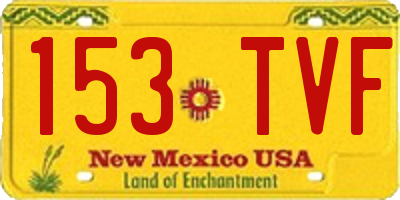 NM license plate 153TVF